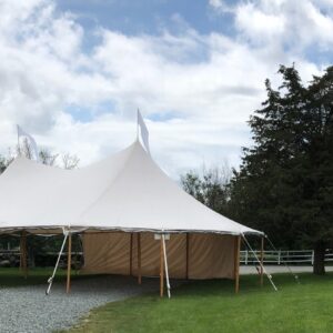 Canvas-telt med 2 master, 6x12 meter, inkl. special-lavet trægulv