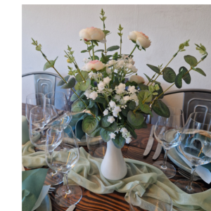 Kunstig enkelt buket + vase